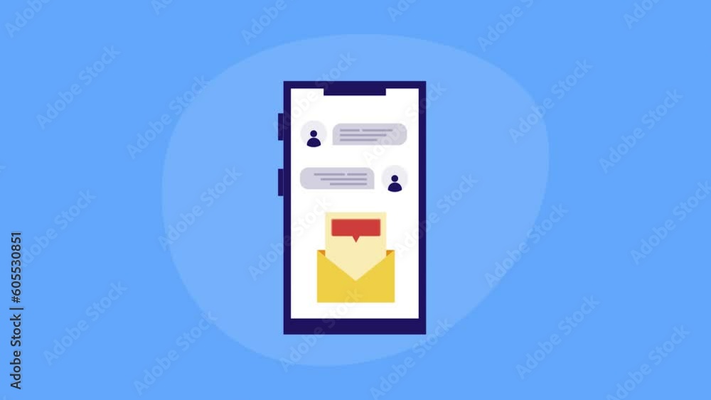 Poster text sms on mobile screen, new incoming email open message notification. business marketing communic