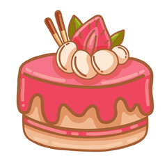 Bakery and dessert represented by delicious cake icon. Isolated and colorfull