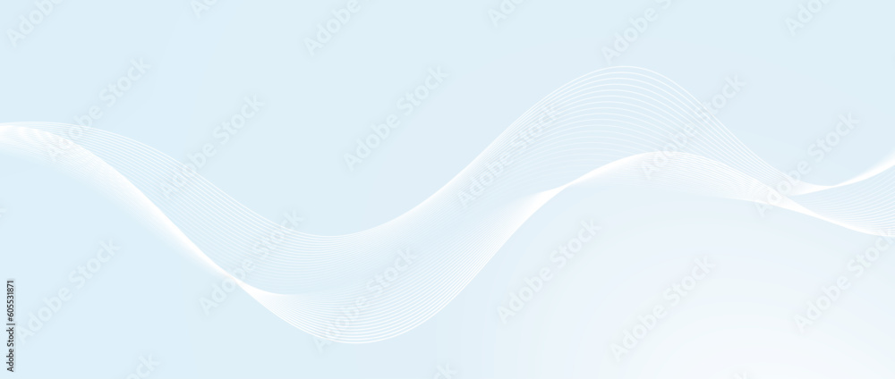 Poster undulate smooth wave lines design. abstract flowing curved stripes template. white fluid shape on li