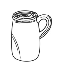 Hot drink in mug with simple design