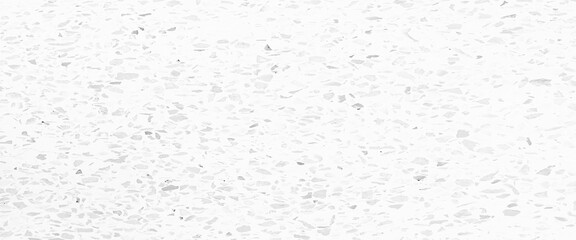 Quartz surface white for bathroom or kitchen countertop, realistic raster pattern of mosaic floor with natural stones, granite, marble, quartz, concrete, white terrazzo floor tile on cement surface.