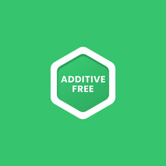 Additive Free Icon or Additive Free Label Vector Isolated in Flat Style. Additive Free icon for product packaging design element. Additive Free label for product design element.