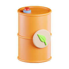 Eco Oil Barrel 3D Icon