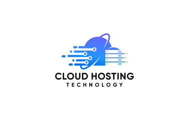 cloud technology hosting logo design