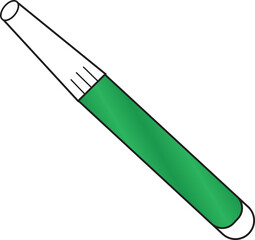 Marker pencil or regular metallic green