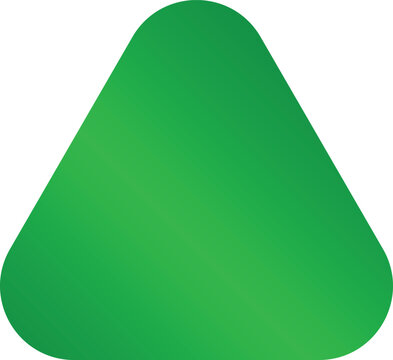 Metallic green triangle with rounded edges