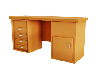 3d wooden table icon isolated object