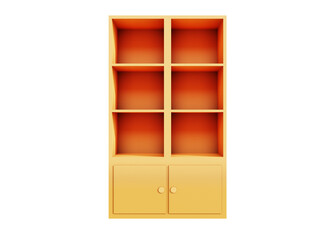 3d wooden cupboard icon isolated object