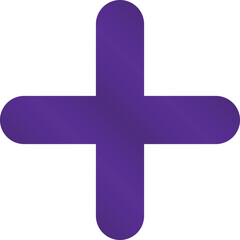 Plus symbol for business or studies in metallic purple