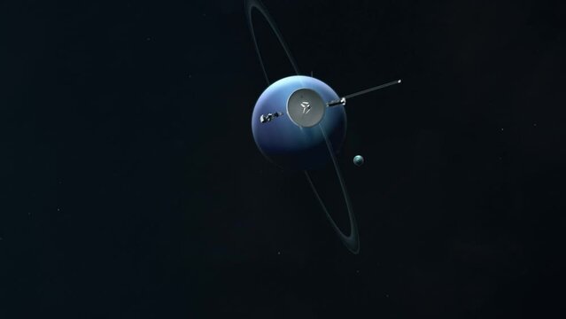 Voyager passing Neptune and It's Moon