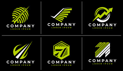Set of abstract arrow financial consulting logo design