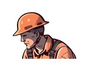 Hardhat wearing construction worker sketches