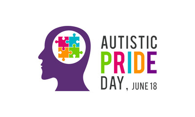 Vector illustration of autistic pride day on 18th june. Autistic pride day design element isolated on a white background.