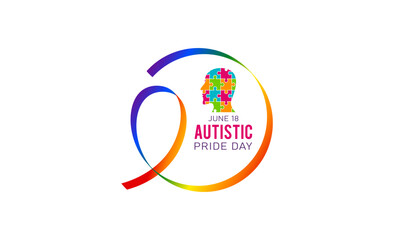 Vector illustration of autistic pride day on 18th june. Autistic pride day design element isolated on a white background.