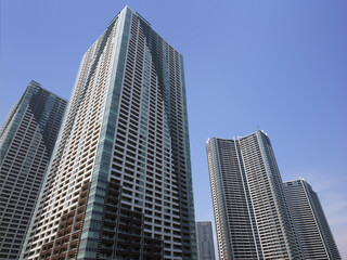 Fototapeta na wymiar Taken in May 2023 of tower apartments near Harumi and Kachidoki, Chuo-ku, Tokyo.