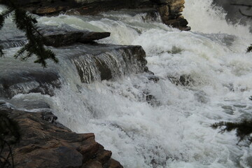 water flowing over rocks