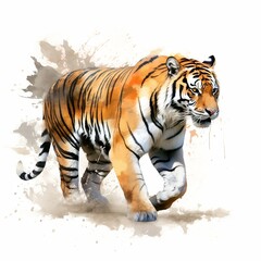 Fototapeta na wymiar tiger in the watercolor style Created using generative AI 