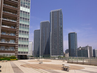 Taken in May 2023 of tower apartments near Harumi and Kachidoki, Chuo-ku, Tokyo.