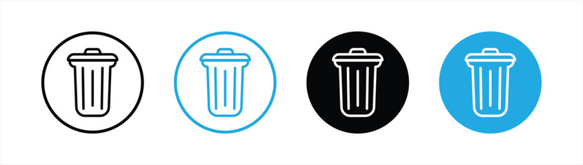 trash bin icon set. bin icon symbol sign collections, vector illustration