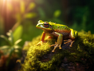 Fototapeta premium A Frog in Nature with a Shallow Depth of Field | Generative AI