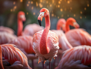 A Flamingo in Nature with a Shallow Depth of Field | Generative AI