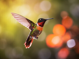 A Hummingbird in Nature with a Shallow Depth of Field | Generative AI