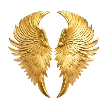 wings isolated on Gold