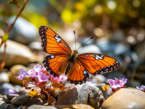 A Butterfly in Nature with a Shallow Depth of Field | Generative AI