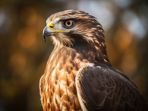 A Hawk in Nature with a Shallow Depth of Field | Generative AI