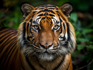 Fototapeta premium A Tiger in Nature with a Shallow Depth of Field | Generative AI