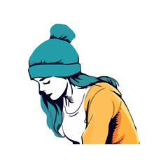 Winter fashion icon Smiling woman