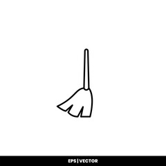 Broom icon vector illustration logo template for many purpose. Isolated on white background.