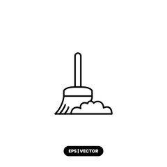 Broom icon vector illustration logo template for many purpose. Isolated on white background.