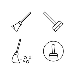Broom icon vector illustration logo template for many purpose. Isolated on white background.