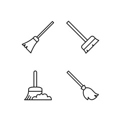 Broom icon vector illustration logo template for many purpose. Isolated on white background.
