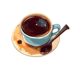 Frothy cappuccino in a gourmet coffee cup