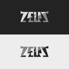 Obraz premium Zeus Thunder Logo Concept. Zeus God Vector Logo Black and White Background