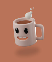 cute coffee mug 3d cartoon