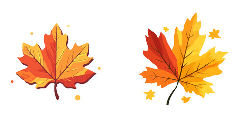 collection beautiful colorful autumn leaves vector - obrazy, fototapety, plakaty