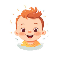 Obraz na płótnie Canvas smiling cute baby face vector art