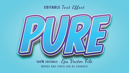 pure blue color 3d text effect design
