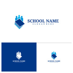 People Book logo template, Creative People logo design vector, Book logo concepts