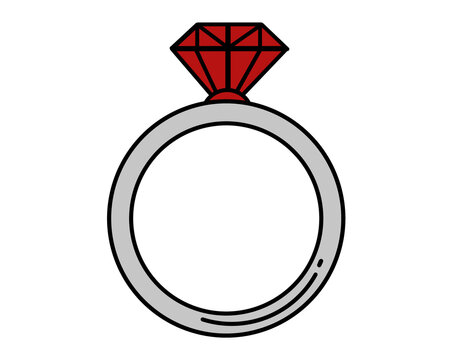 diamond ring on a red background
