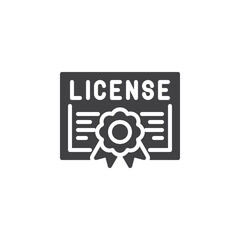 License certificate vector icon