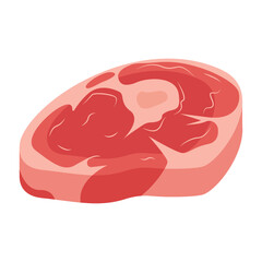 Vector cartoon image of meat products. The concept of farm fresh meat, smoked sausages, etc. Cooking and selling elements for your design.