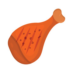 Vector cartoon image of meat products. The concept of farm fresh meat, smoked sausages, etc. Cooking and selling elements for your design.