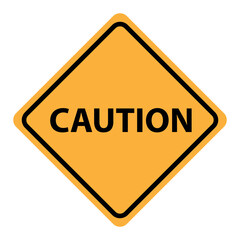 Caution Yellow Sign illustration on white background.Road sign illustration..eps