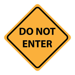 Do not enter sign traffic warning symbol vector illustration. Yellow road sign..eps