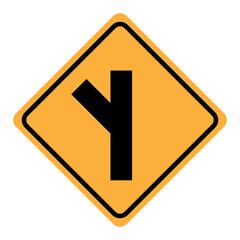  Y junction left traffic sign vector illustration on white background..eps