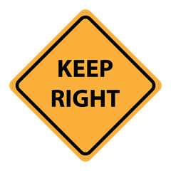 Warning road sign of Canada - Keep right. vector illustration on yellow background..eps